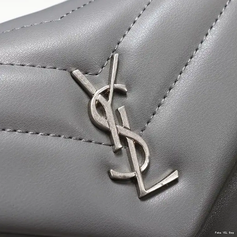 CHEAP Loulou Toy Leather In Mini Bag Saint Silver Matelasse Sky Laurent Y Blue 0409